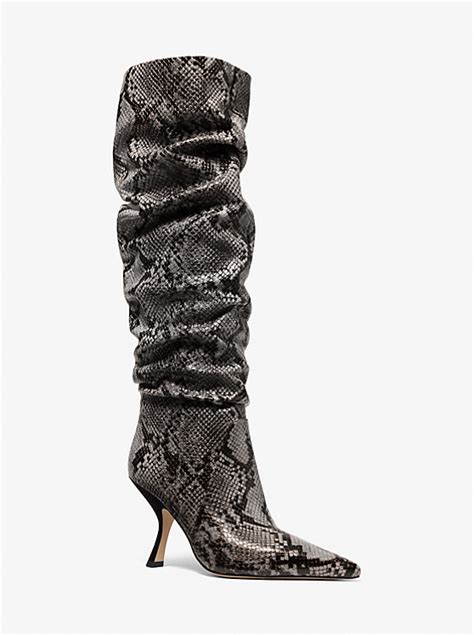 Luna Snake Embossed Leather Boot 